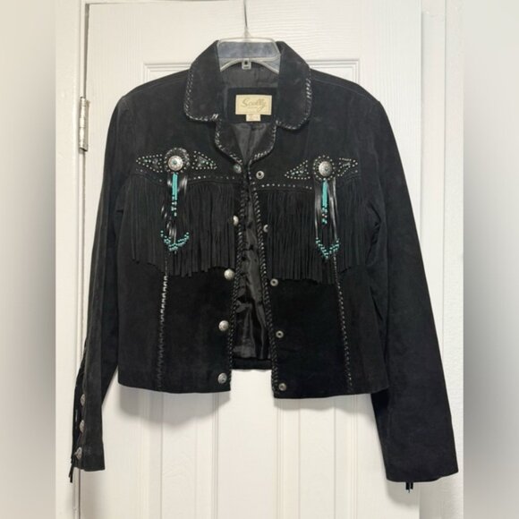 Scully Jackets & Blazers - Vintage Scully Women's Black Suede Fringe Jacket